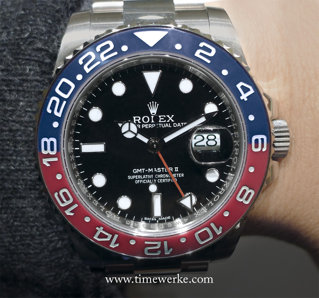 rolex oyster perpetual red and blue